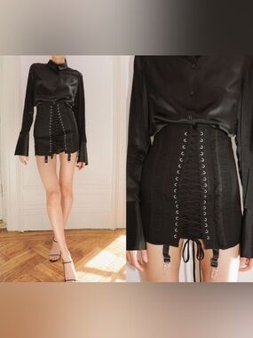 ORSEUND IRIS rare gamine corset mini skirt